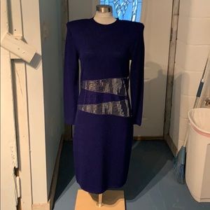 Blue and Silver Long Sleeved long dress. worn once